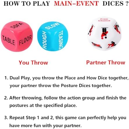 Romantic Naughty Dice Set for Adults Couple Funny Dice Couples Game for Anniversary Valentines Day Wedding Gift,Couple Game Choices Whtie - 1
