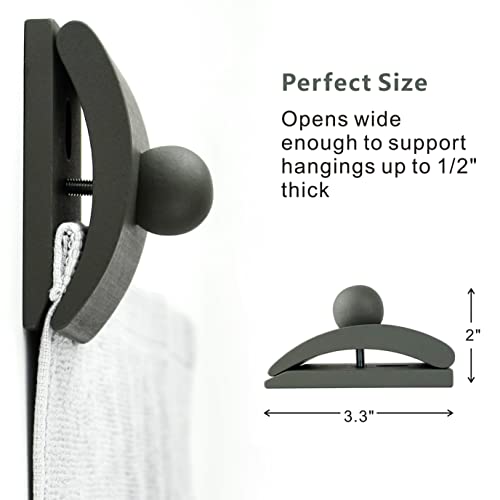 Classy Clamps Wooden Quilt Wall Hangers – 4 Large Clips (Grey) And Screws For Wall Hangings - Tapestry Hangers/Quilt Hangers For Wall Hangings - Quilt Clips/Wall Clips For Hanging/Quilt Rack #TOP2