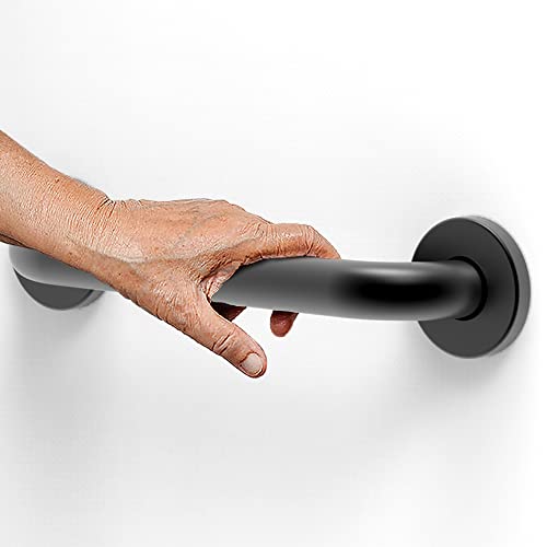 Ameriluck Stainless Steel Bath Safety Grab Bar, Ada Compliant 500Lbs Loading Capacity (Matt Black, 12 Inch) #TOP2
