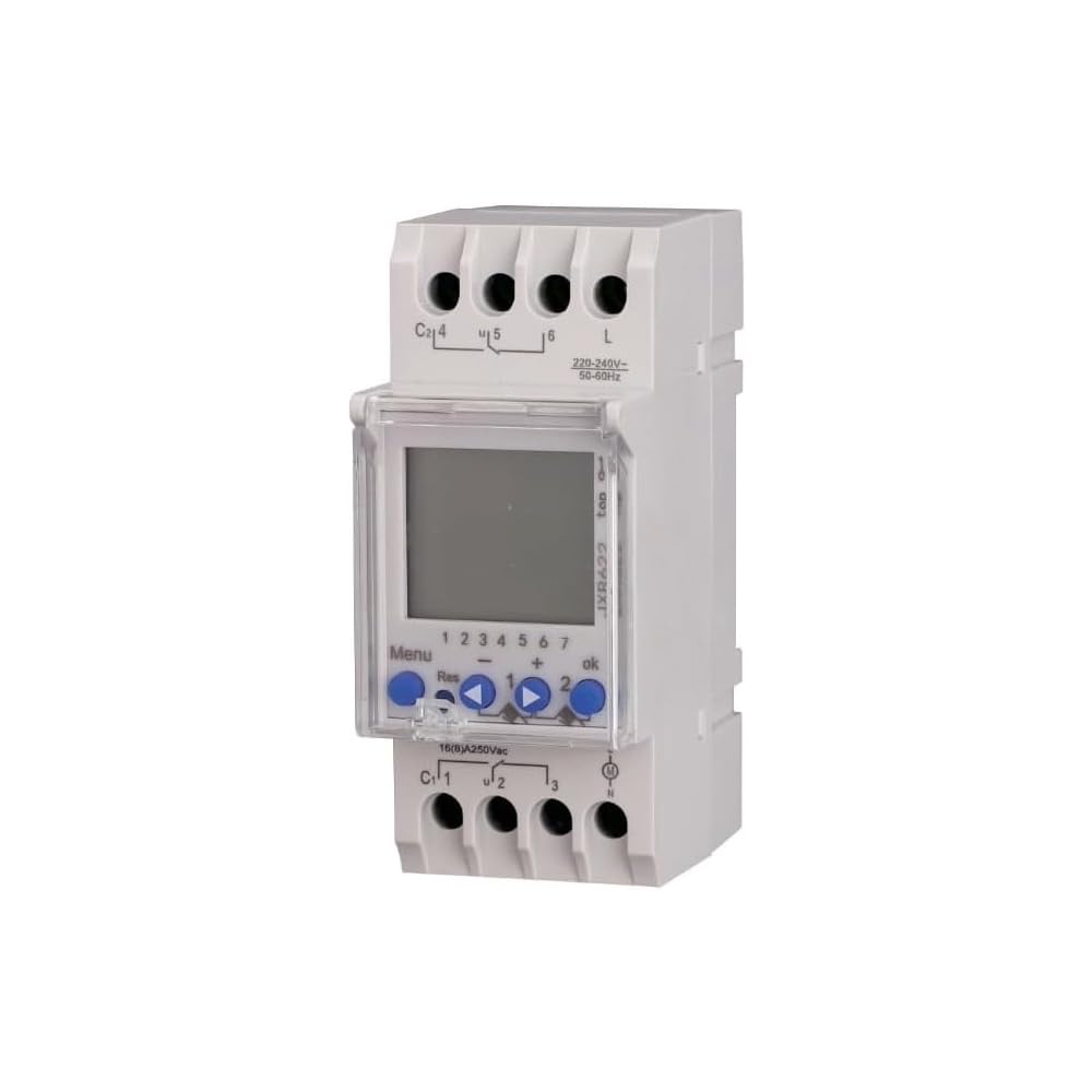 gloca Interruptor astronómico horario 16 A/230 V 2 módulos DIN 2 canales