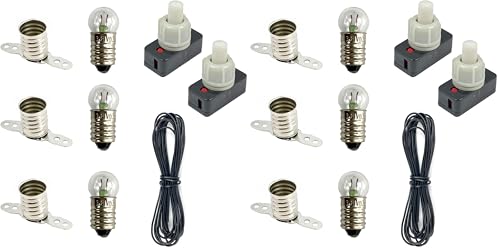 InputMakers Kit Eléctrico Escolar Básico: 3 Bombillas, 3 Portalámparas, 2 Interruptores, Cable Unifilar (2 Metros). Kit de Electricidad para el Colegio, Instituto y Manualidades. (Paquete de 2)