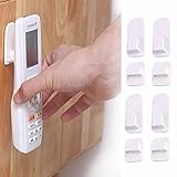 BIAHE 4 Pcs Remote Control Holder Wall Mount,Self Adhesive Hook Holder for TV Air Conditioner Remote Control Keys,(White)