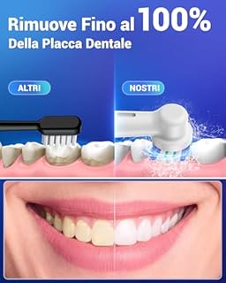 Spazzolino Elettrico Rotante per Adulti con 8 Testine - Spazzolino Denti Rotante per Adulti con Custodia da Viaggio, 5 Modalità, Impermeabile IPX7, Spazzolino Elettrico da Viaggio Ricaricabile, Blu