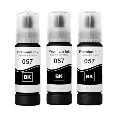 Image of Refill Ink 057 Compatible with Epson L8050, L18050, L8150W Printer (057 Black Ink 3 Pcs)