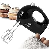 SUPERLEX Handmixer 250W Handrührgerät 5 Geschwindigkeiten Mit 2 Edelstahl Rührbesen Ergonomischer Griff Ein Knopf Auswurftaste Elektrisch Küchenmixer Für Teig Sahne Cremes Kuchen