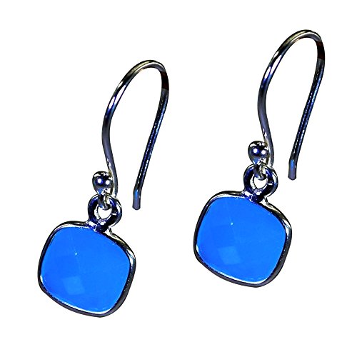 Boucles d'oreilles calcédoine bleu et argent le cadeau idéal pour femme