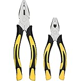 ZUZUAN Lineman's Pliers Combination Pliers 6 Inch & 8 Inch Pliers with Wire Cutter， Heavy Duty Chrome Vanadium Steel Construction Professional Handle