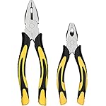 Lineman's Pliers Combination Pliers 6 Inch & 8 Inch Pliers with Wire Cutter， Heavy Duty Chrome Vanadium Steel Construction Professional Handle
