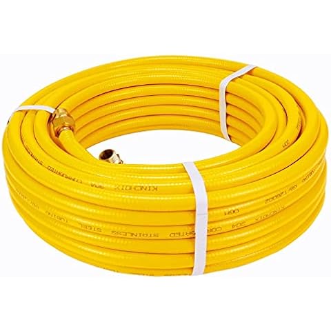 Kinchoix 35ft 1/2'' CSST Gas Line Flexible Gas Line 1/2 Pipe with 2 Male Fittings Corrugated Stainless Steel Tubing for Natural Gas Propane Cover