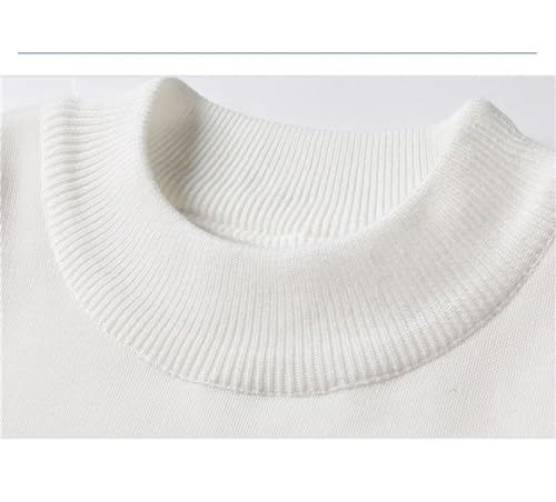 Pull col roulé slim fit pour hommes tops basiques décontractés automne hiver
