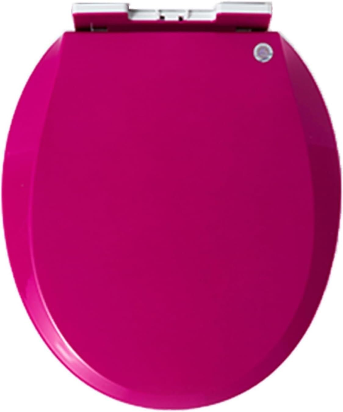 Durable plastic Soft-close Circular Toilet Seat - Quick-release Hinge Cushion Easy to clean(Purple)