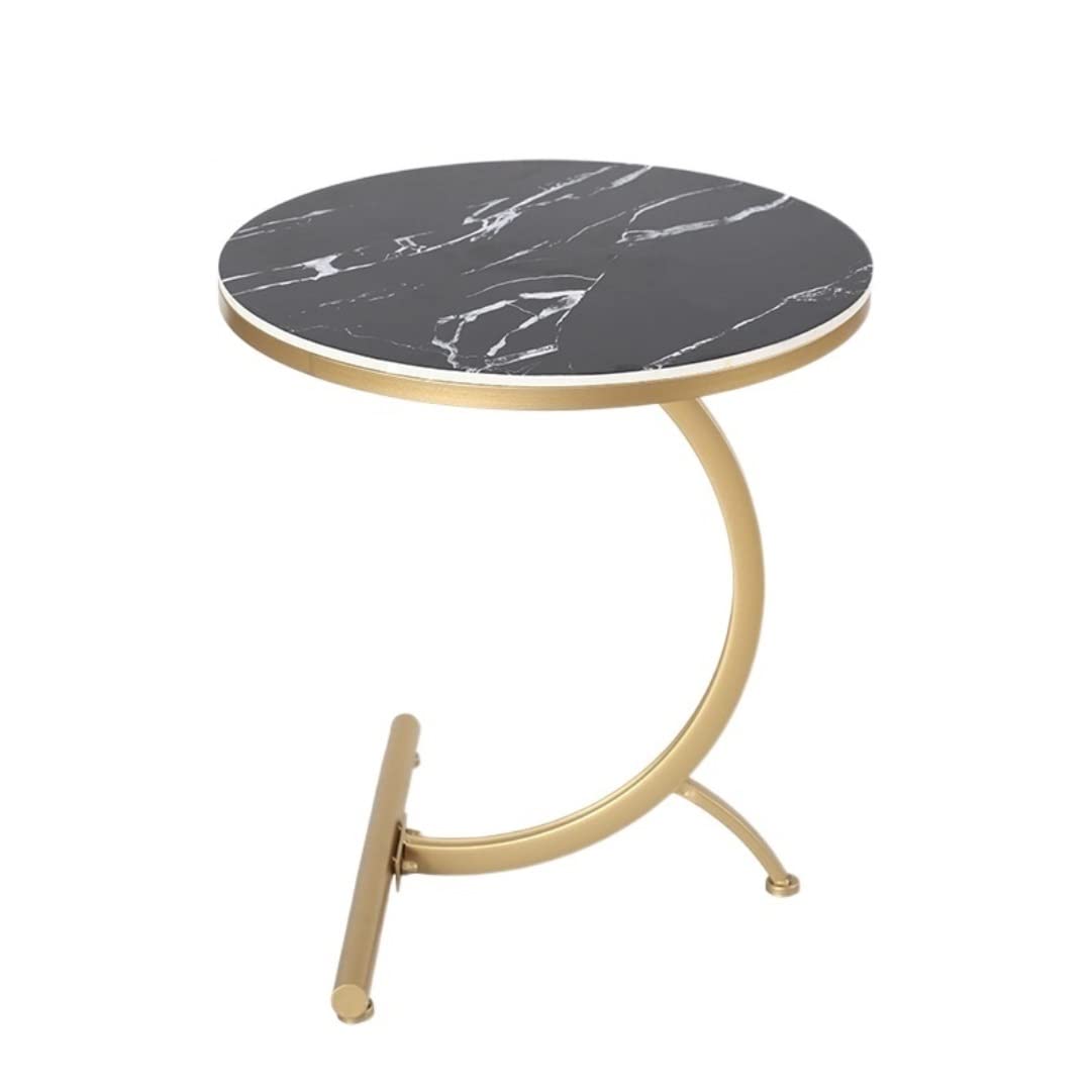 Table d'appoint en fer forgé noir 55x60cm pour salon