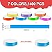 1400 Packs Paper Wristbands for Events, 7 Colors Waterproof Neon Party Wristbands Armband Paper Bracelets Identification Wristbands for Concert Club Bar Entrance Admission Party