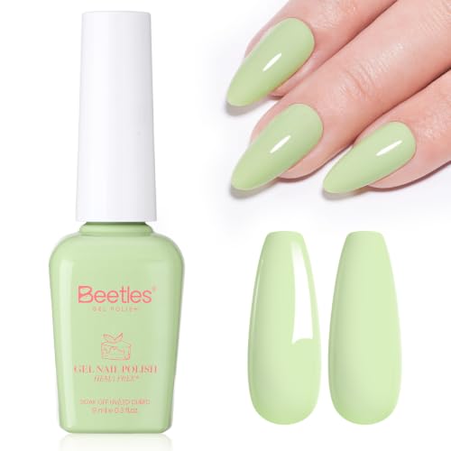Beetles Green Gel Nail Polish, Matcha Mousse, Pastel Green Gel Polish