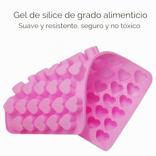 Miniatura 5 de Molde De Silicona En Forma De Corazón, 55 Cavidades, Molde De Chocolate Reutilizable Para Chocolates, Gelatina, Pasteles, Día De San Valentín Rosa