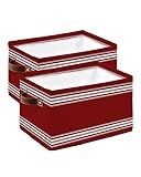 Storage Cubes Organizer with Handles, Rustic Farmhouse Storage Bins Fabric Collapsible Storage Baske