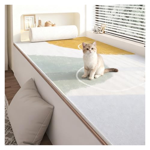 Tyzlup Cojín para Ventanal Cojín de Terciopelo para Asiento Ventana, Resistente a arañazos Gato, Antideslizante, Acolchado, Lavable, para Muebles Interior(P7,120cmx100cm (47inx39in))