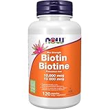 NOW Supplements, Biotin 10 mg (10,000 mcg), Extra Strength, Energy Production, 120 Veg Capsules