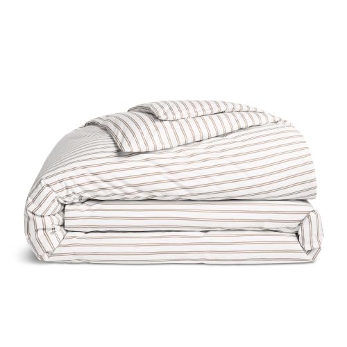Brooklinen Luxe Sateen Duvet Cover - King/Cali King,Tandem Stripe Pebble