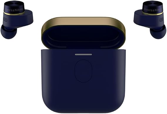 سماعة الرأس Bowers & Wilkins Pi7 S2 Midnight Blue Wireless True Wireless لإلغاء الضوضاء (ANC)، باللون الأزرق الليلي مع بلوتوث، وaptX، وميكروفون متكامل