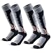 WEIERYA Ski Socks 2 Pairs Pack for Skiing, Snowboarding, Cold Weather, Winter Performance Socks Black Medium