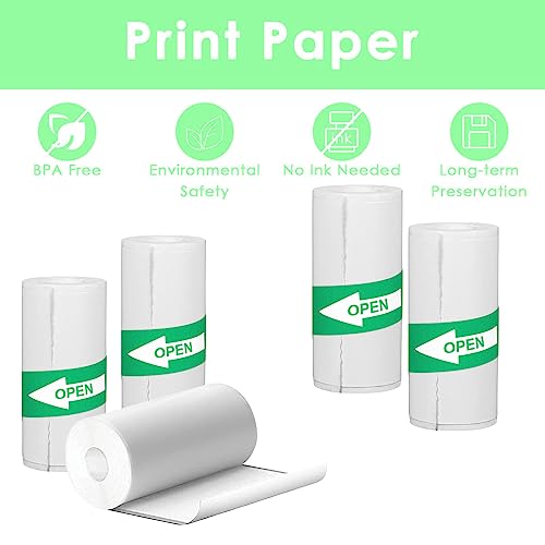 GAROMIA Rollen Thermorollen, 10 selbstklebende Aufkleber Drucker mini drucker papier 57 x 25 mm Thermische Etiketten Thermopapier für Kinder Sofortbildkameras Aufkleber