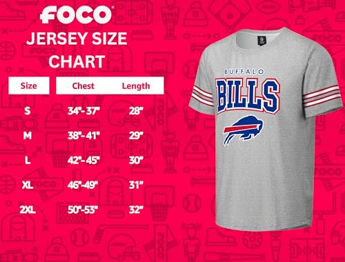 FOCO NFL T-Shirt à Manches Courtes et col Rond pour Homme, sous Licence Officielle, Logo Primaire, Logo Primaire arqué, Performance, Buffalo Bills, Taille L – vue 4