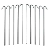 RAM-PRO 40-Piece Tent Garden Stakes Heavy Duty, Galvanized Steel Pegs Rust-Free Garden Edging Fence Hook, Landscape Pins | for Outdoor Camping, Soil Patio Gardening, & Canopies (9')