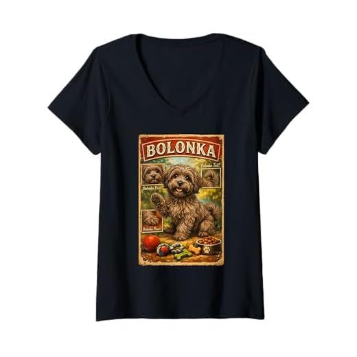 Women's Cute Funny Bolonka Dog Paw Dog Food Toy V-Neck T-Shirt