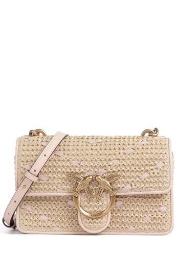 PINKO torebka z rafii Love One Mini Light Dc żółta