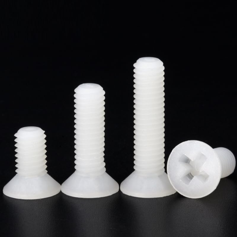M2M2.5M3M4M5M6M8countersunk Nylon Plastic Screw, White Bolts, Head Cross Drive, LED Lighting Screw - (Size: M2.5X10)