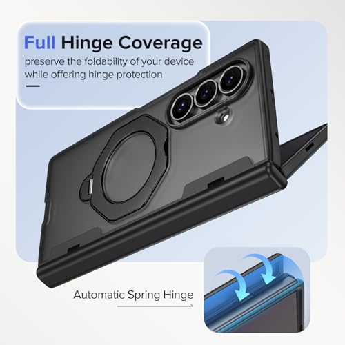 Maxdara for Z Fold 7 Case with Magnetic Ring Stand, Black by Maxdara - Used condition - Image 6