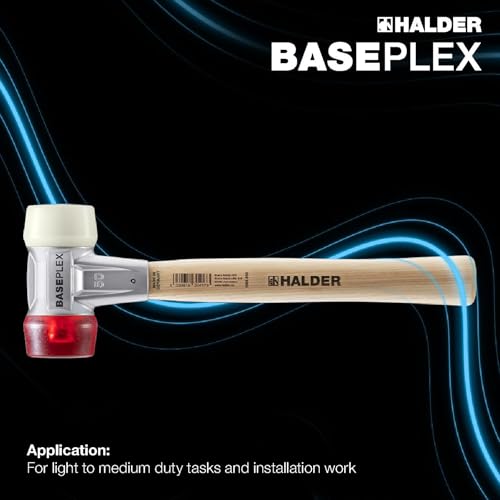 Image of Halder Baseplex Soft-Faced Mallet 3968.030 - Hard Plastic Insert, Hard Nylon Insert, Zinc Die-Cast Housing, Overstrike Protector, 30mm, 12.7 Oz.