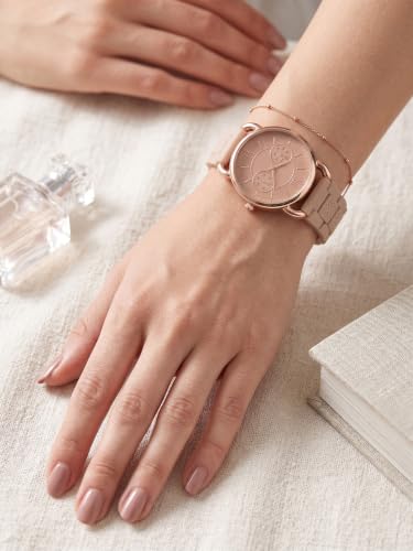 Image of Shocknshop Analog Women Watches Ladies Rose Gold Round Dial Metal Strap Wrist Watch for Woman and Girls -WCH196