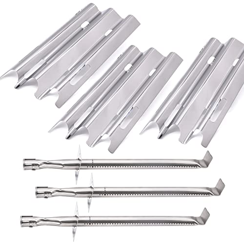 Repair kit for Vermont Castings CF9030 VM400XBP VM450 VM450SSP VM600 CF9055 CF9085 VCS5005 Jenn-Air JA461 JA580 JA461P Grill Parts Stainless Steel Grill Burner Tube and Heat Plate Tent Shield