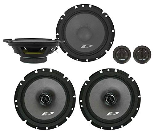 Alpine SXE-1751S 6.5" 280w Component+6.5" 220w 2-Way Car Audio Coaxial Speakers