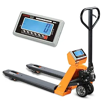 VisionTechShop TPS-1 Pallet Jack Scale, 5000lb Capacity, Switchable Lb/Kg, 1lb Readability, 48" x 27" Forks, Heavy Duty, Upgraded Version