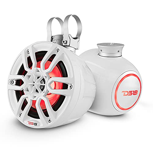 DS18 NXL-PS6W 2-Way Wakeboard Tower Speakers with Integrated RGB Lights - 300 MAX – Perfect for Jet Skies, Ideal for ATV, UTV, Jeep, Side by Side, Marine,RZR