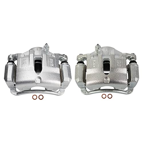 Image of TRQ Front Brake Caliper Set Zinc Coated Brackets Compatible with 2012-2015 Hyundai Tucson 2012-2016 Kia Sportage