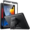 MoKo for iPad 10.2 Inch Case iPad 9th Generation 2021/ iPad 8th Generation 2020/ iPad 7th Generation 2019, [Heavy Duty] Shockproof Full Body Protective Cover with Built-in Screen Protector, Black