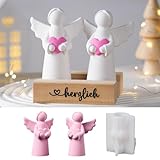 3D Engel Silikonformen Gießformen Ostern Silikonform Engel Gipsformen Zum Gießen Schutzengel mit Herz Silikonform für Frühling Deko Giessformen Silikon Gießform Gips DIY Weihnachtsdeko Handwerk
