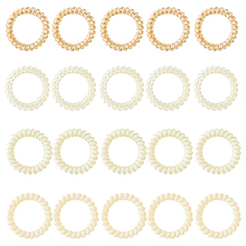 Youery 20 Piezas Gomas de Pelo Espiral, Coleteros Resistentes al Agua para Mujer y Niña