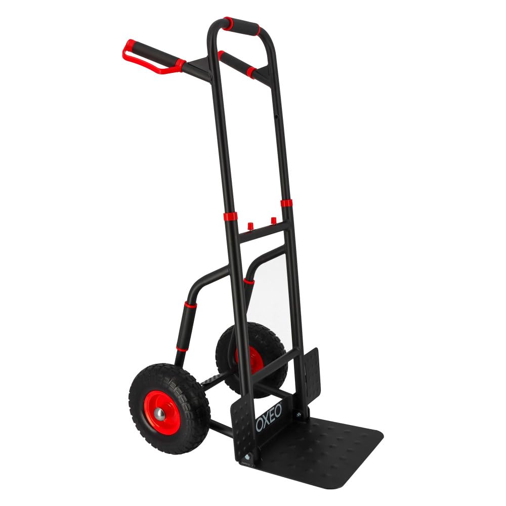 Diable pliant roues increvables - 250kg - Acier renforcé - Poignées ergonomiques - Plateau rabattable - Manutention déménagement