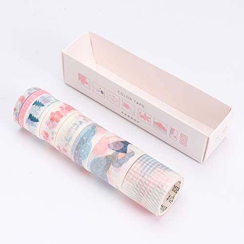 TOYANDONA Conjunto de 16 rolos de fitas adesivas adesivas decorativas Washi Tape skinny, fitas adesi