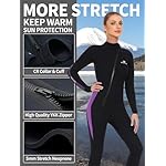 Owntop Wetsuit 5mm Neoprene Diving Suit - Mens Womens Thicken Full Wet Suit, Front Zip Long Sleeve UPF50+ Keep Warm Swimwear for Scuba Surfing Swimming Diving Snorkeling Water Sports - Image 2