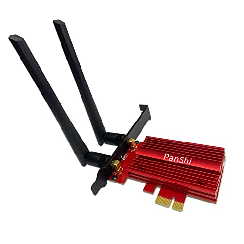 PanShi WiFi 6E AX210 WiFi Cardï¼ŒTri-Bands Bluetooth 5.2ï¼ˆ6GHz/5GHZ/2.4GHzï¼‰ UP to 5374Mbpsï¼ŒPCI-E Wireless Adapter WiFi 6E MU-MIMO Gigabit ax210ngw PCIe Network Card OFDMA for Desktop PC