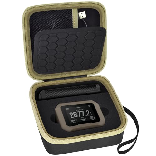 PAIYULE Carrying Case for Garmin Xero C1 Pro/Xero C2 Chronograph, Shock-Resistant Storage Case with Mesh Pocket for Cable & Accessories, Portable Shooting Range Case (Black-Brown, Bag Only)