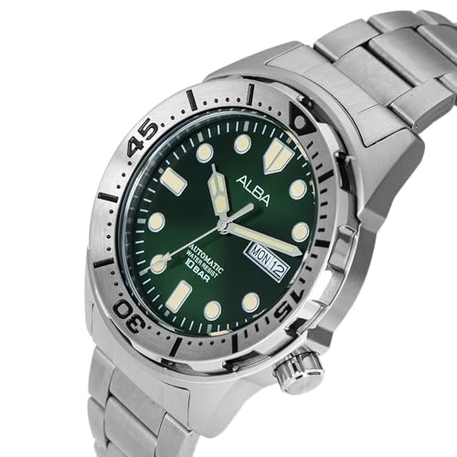 Image of Alba Mens AL4371X1 Green Patterned Dial Mechanical Analog Watch