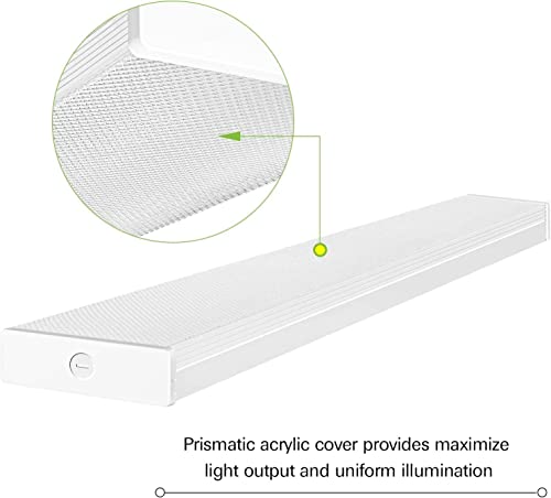 Hykolity 4Ft Led Wraparound Light 40W 4 Foot Shop Lights For Garage, [2-Lamp 32W Fluorescent Equiv.] 4400Lm 4000K Wrap Light, Flushmount Office Ceiling Fixture Etl Listed Pack #TOP3