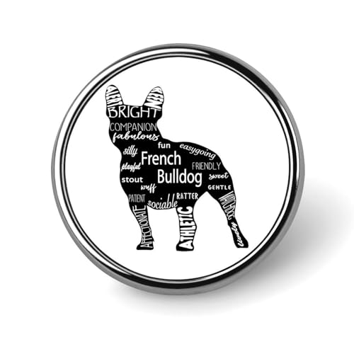 バッジ 円形 徽章 フレンチブルドッグ 犬柄 缶バッジ 胸章 ピンバッチ ボタンブローチ 25mm おしゃれ ネクタイピン コレクション バッグ飾 帽子 胸飾り かばん掛け 工芸品 取付簡単 男女兼用 プレゼント